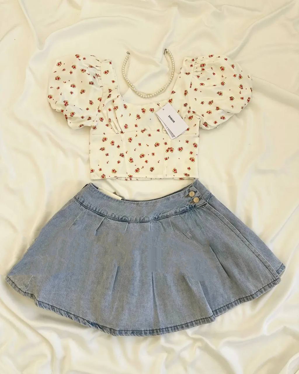 شومیز کراپ مجلسی آستین پفکی بل