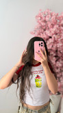 کراپ تیشرت طرح دار
